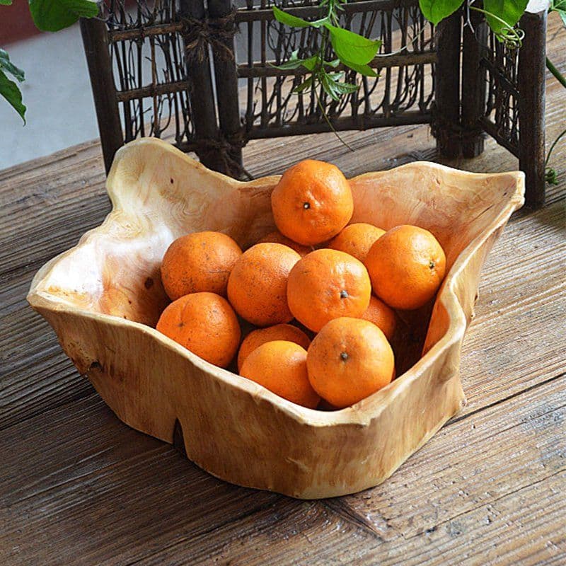 image-Natural Wood Serving Bowl