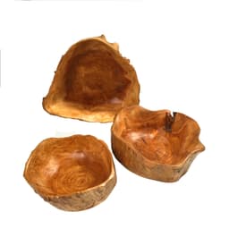 image-Natural Wood Serving Bowl