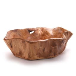image-Natural Wood Serving Bowl