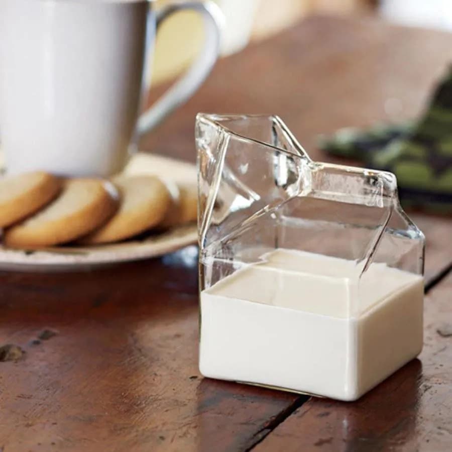 image-Half Pint Glass Creamer Carton