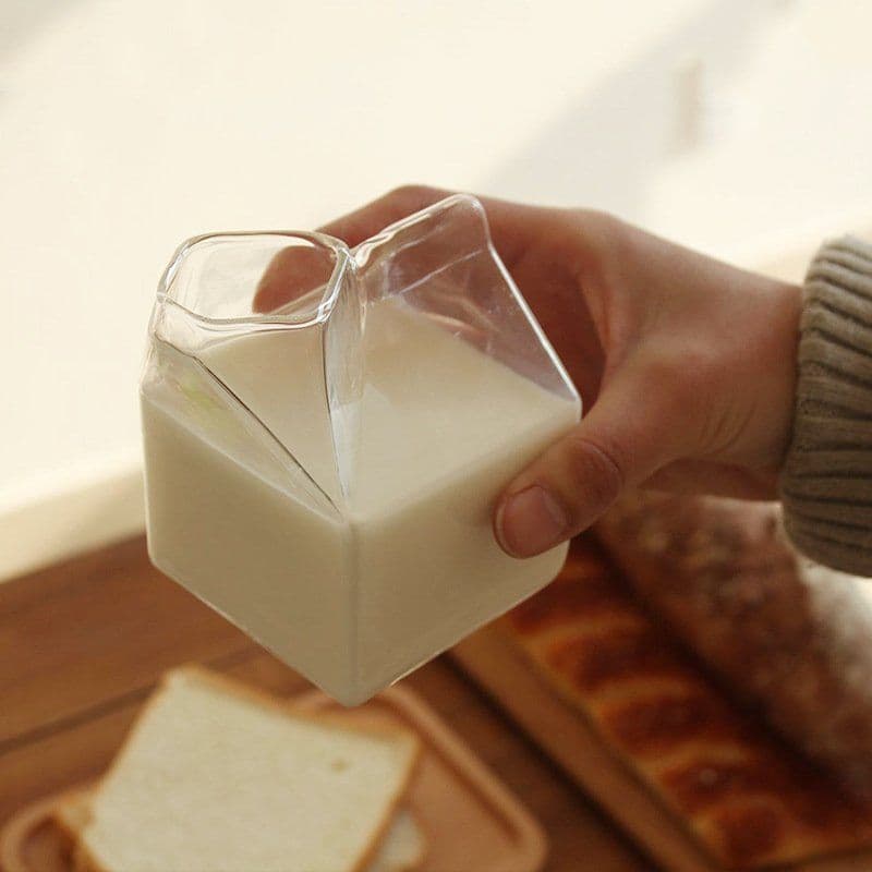 image-Half Pint Glass Creamer Carton