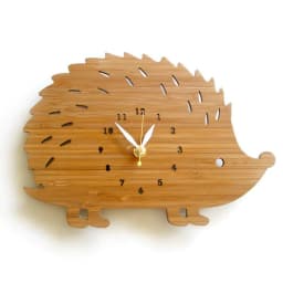 image-Creative Modern Bamboo Hedgehog Wall Clock