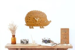 image-Creative Modern Bamboo Hedgehog Wall Clock
