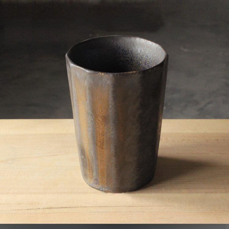 image-Handmade Multi-faceted Line Coffee Mug