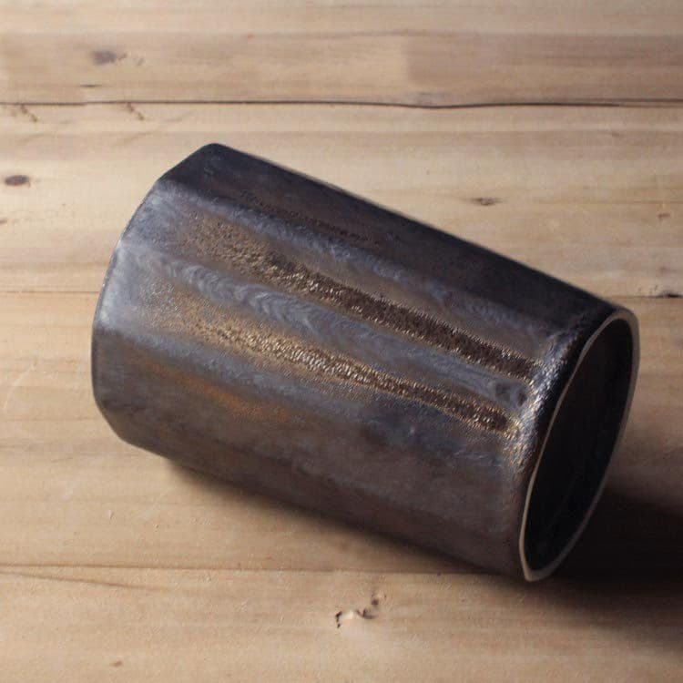 image-Handmade Multi-faceted Line Coffee Mug