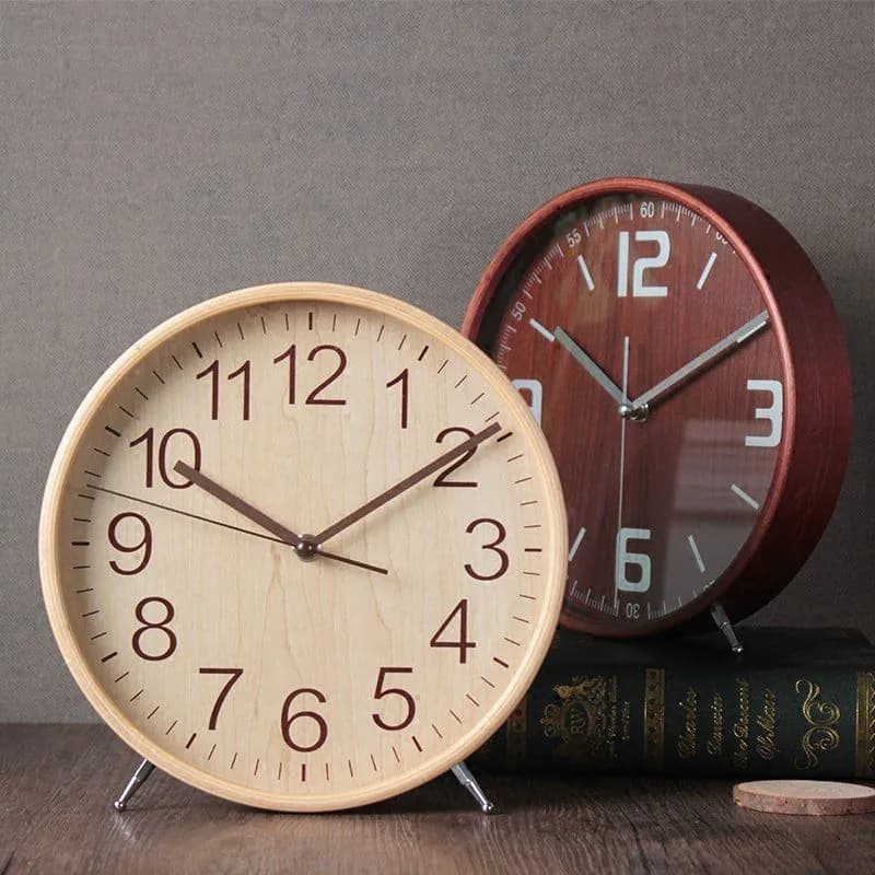 image-Minimalist style Wood Clock