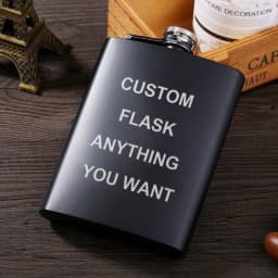 image-Personalized Black Flask Set
