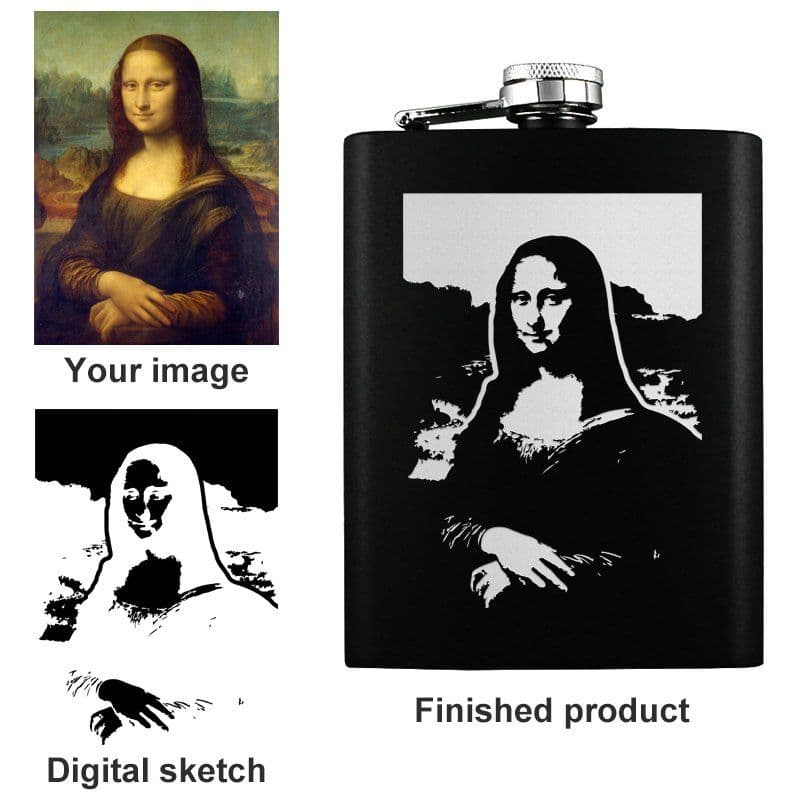 image-Personalized Black Flask Set