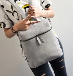image-Foreign trade female backpack, rivet bag, fashionable casual Korean style trendy simple backpack student bag