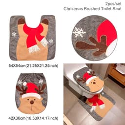 image-Merry Christmas Bathroom Curtain Santa Claus Toilet Seat Christmas Decorations