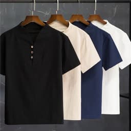 image-Chinese style 2022 summer linen suit men's cotton and linen short-sleeved T-shirt large size 9 points library pants suit