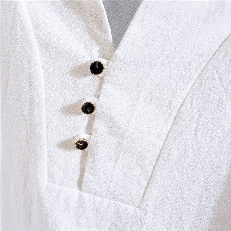 image-Chinese style 2022 summer linen suit men's cotton and linen short-sleeved T-shirt large size 9 points library pants suit