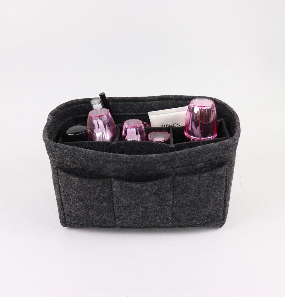 image-Felt Makeup Bag Organizer Insert Bag Handbag Multi-functional Travel Cosmetic Case Girl Toiletry Storage Bags 2019