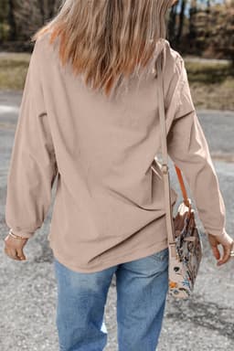 image-Apricot Leopard Christmas Tree Graphic Corded Sweatshirt