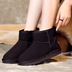 image-Foreign trade cross-border snow boots women 2021 new women's shoes cowhide plus velvet thick warm cotton shoes women autumn and winter cotton boots women