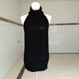 image-Autumn sexy halter sexy sweater female high neck sleeveless knit pullover girl danzi cos 1369-1