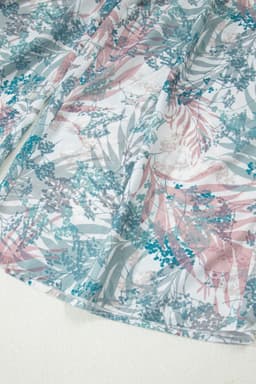 image-Green Tropical Palm Printed Cropped Tank Drawstring Wide Leg Pant Set