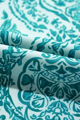 image-Green Paisley Print Smocked Cuff Buttoned Loose Shirt
