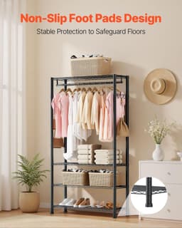 image-VEVOR Heavy Duty Clothing Rack - 4-Tier Carbon Steel 500lbs