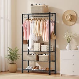 image-VEVOR Heavy Duty Clothing Rack - 4-Tier Carbon Steel 500lbs