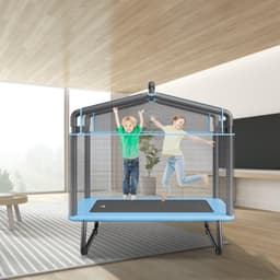 image-VEVOR 6FT Trampoline for Kids, 72" Indoor/Outdoor Toddlers Trampoline, Mini Baby Trampoline with Safety Enclosure Net, Gymnastics Bar, Hammock, Recreational Trampoline Birthday Gift for 3+ Years Kids