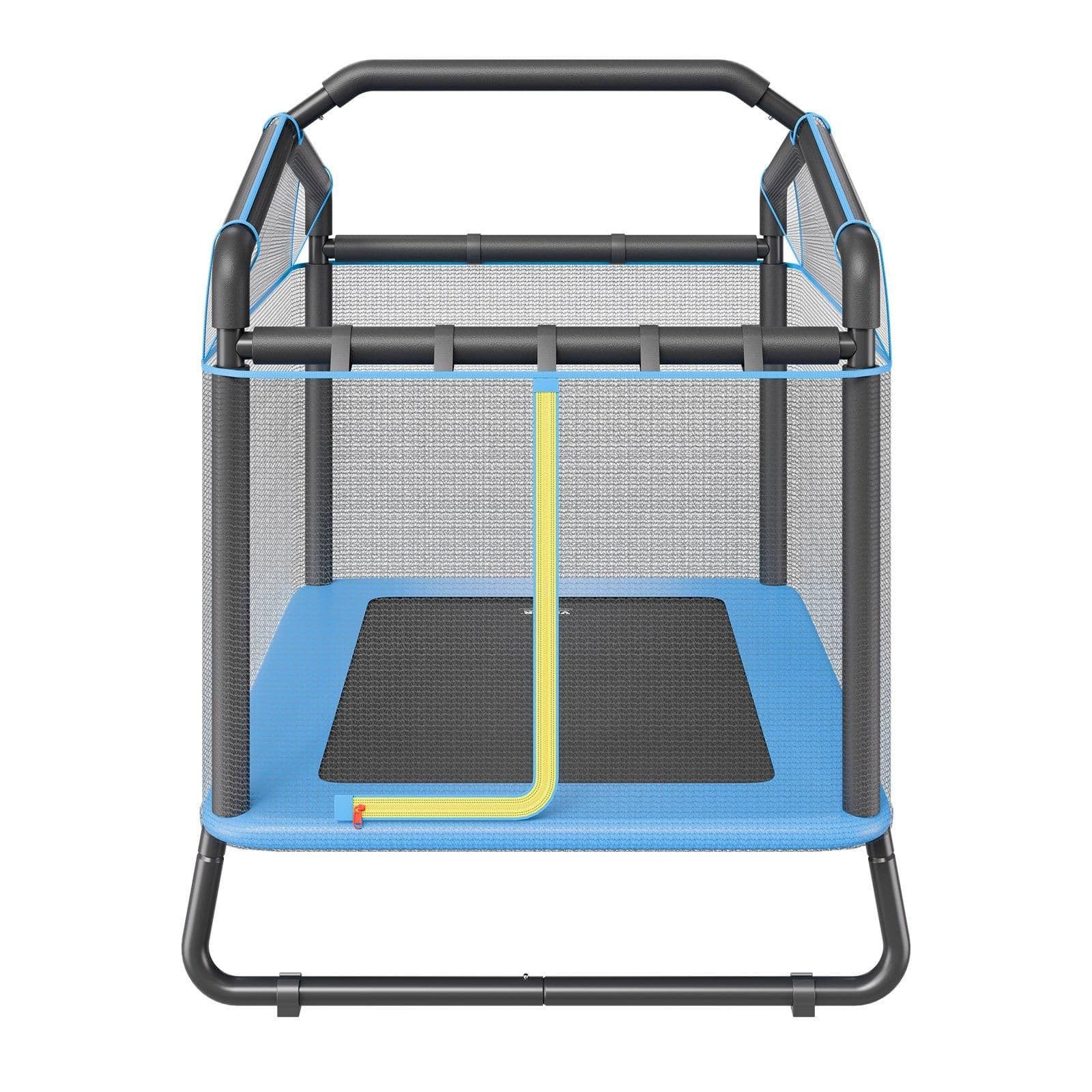 image-VEVOR 6FT Trampoline for Kids, 72" Indoor/Outdoor Toddlers Trampoline, Mini Baby Trampoline with Safety Enclosure Net, Gymnastics Bar, Hammock, Recreational Trampoline Birthday Gift for 3+ Years Kids