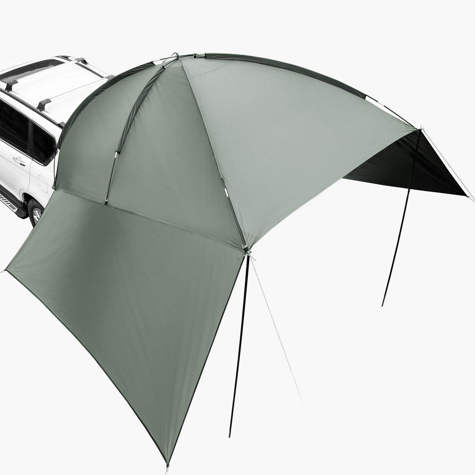 image-VEVOR Vehicle Awning, Large 10' x 7' Shade Coverage Car Side Awning, PU2000mm UV50+ Car Awning with Extended Side Canopies and Portable Storage Bag, Suitable for Truck, SUV, Van, Campers