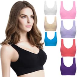 image-Women Yoga Tank Tops Sports Bra Workout Fitness Running Crop Top