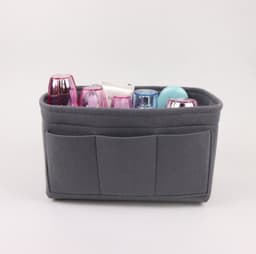 image-Felt Makeup Bag Organizer Insert Bag Handbag Multi-functional Travel Cosmetic Case Girl Toiletry Storage Bags 2019