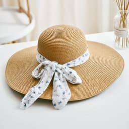 image-Big Brim Straw Hat Women Summer Khaki