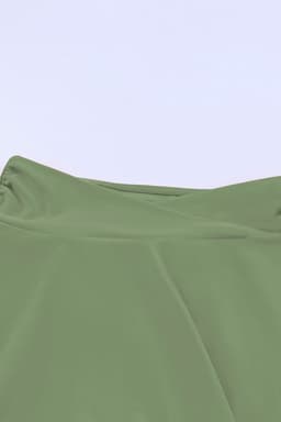 image-Green Criss Cross Waist Flared Swim Skirt