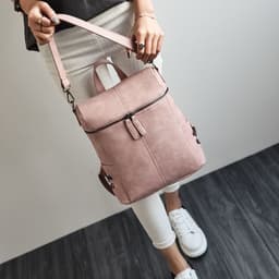 image-Foreign trade female backpack, rivet bag, fashionable casual Korean style trendy simple backpack student bag