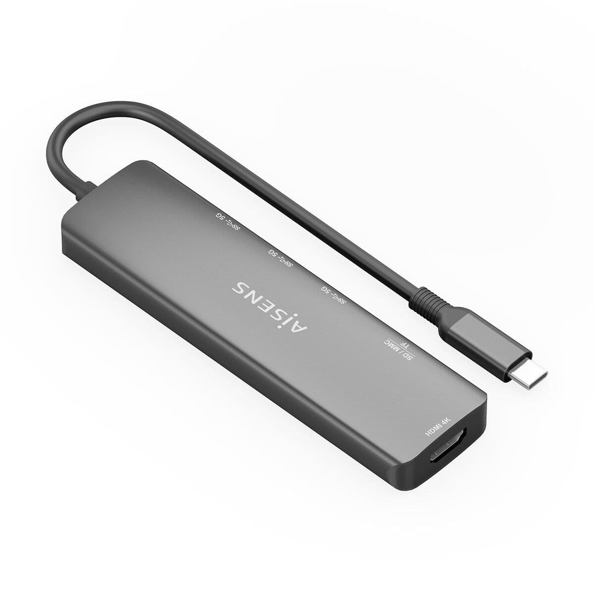 image-USB Hub Aisens USB-C DOCK 6 EN 1 Grey