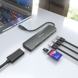 image-USB Hub Aisens USB-C DOCK 6 EN 1 Grey