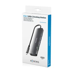 image-USB Hub Aisens USB-C DOCK 6 EN 1 Grey