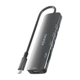image-USB Hub Aisens USB-C DOCK 6 EN 1 Grey