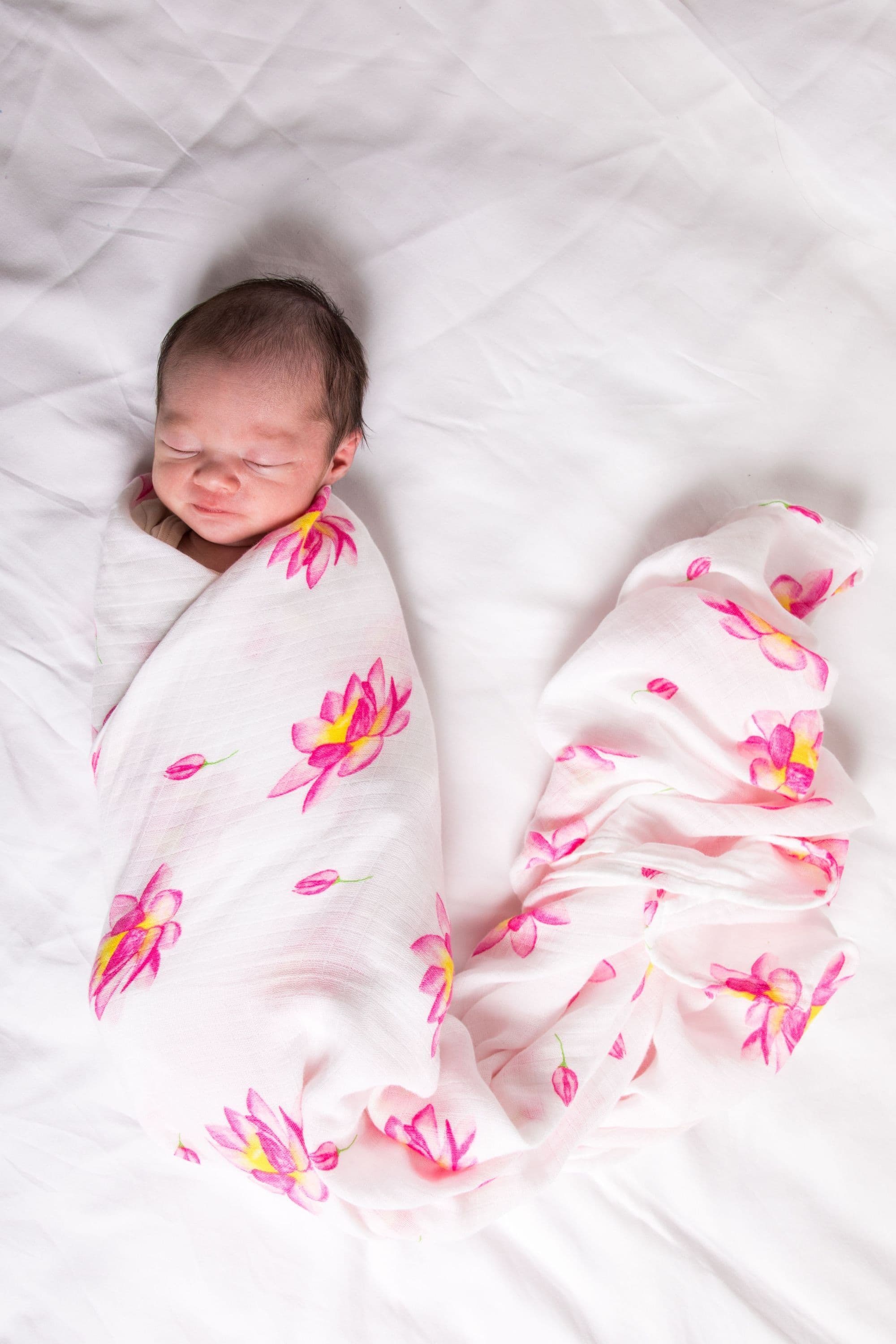 image-ORGANIC SWADDLE SET - ENCHANTED GARDEN (Magical Lotus + Flower Bud)