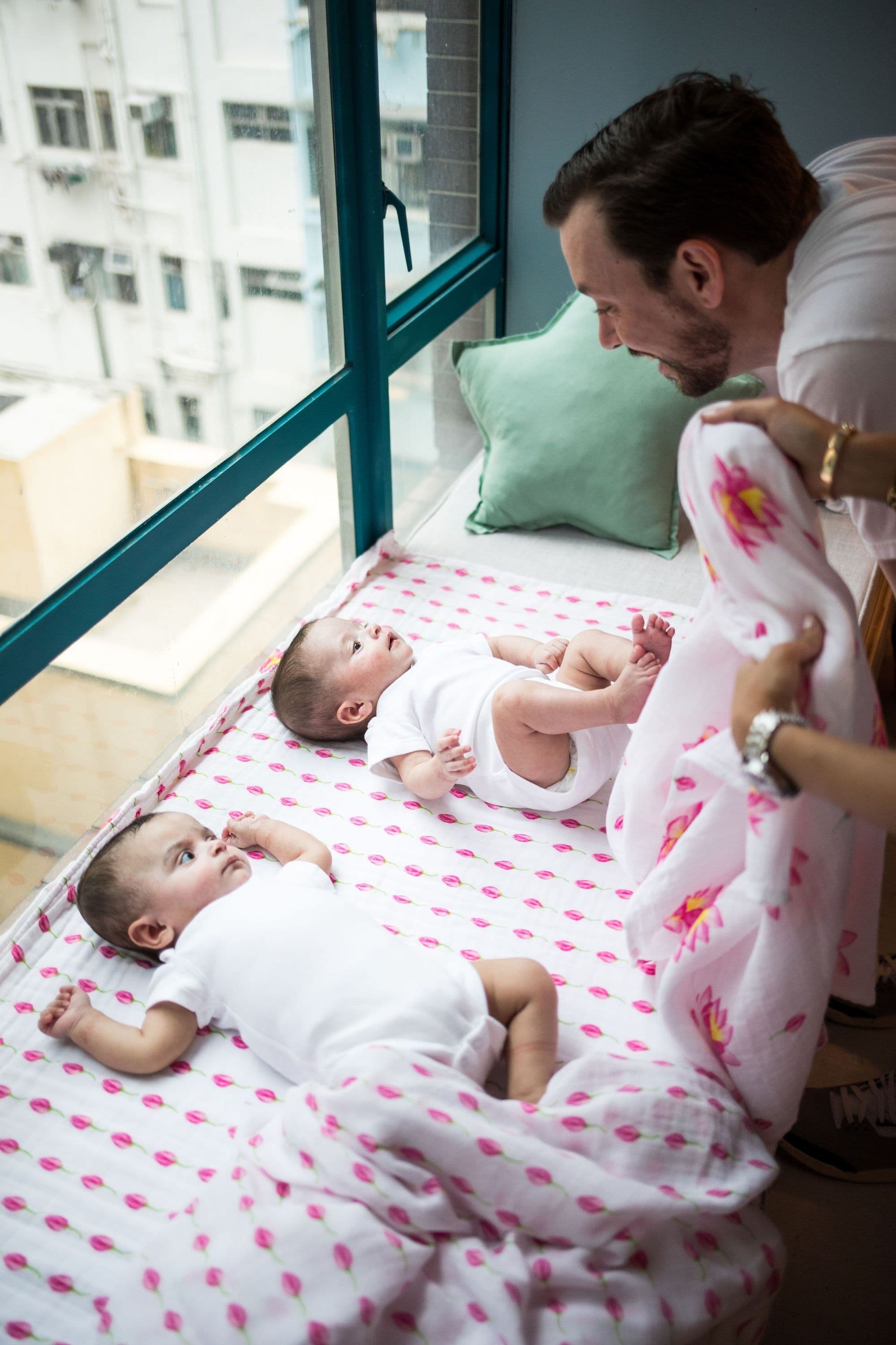 image-ORGANIC SWADDLE SET - ENCHANTED GARDEN (Magical Lotus + Flower Bud)