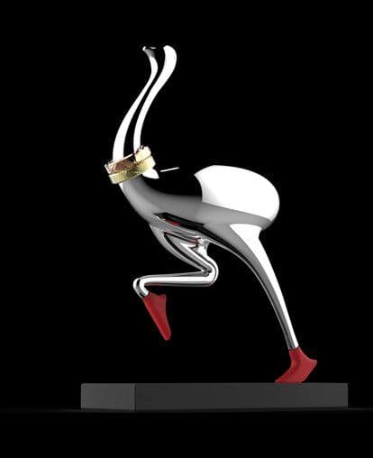 image-Running Ostrich Paper Clip Storage