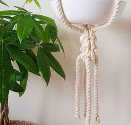 image-Large Macrame Plant Hanger, Hanging Planter, Unique Gift