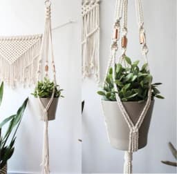 image-Macrame Plant Hanger, Copper Macrame
