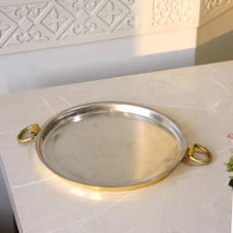 image-Pure Brass Dosa Tawa (12 Inch) – Tin Coated Non-Stick Surface,