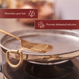image-Pure Brass Dosa Tawa (12 Inch) – Tin Coated Non-Stick Surface,