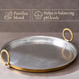 image-Pure Brass Dosa Tawa (12 Inch) – Tin Coated Non-Stick Surface,
