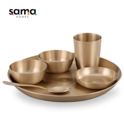 image-Pure Kansa (Bronze) Thali Dinner Set (6-Piece) | Ayurvedic Gut Health