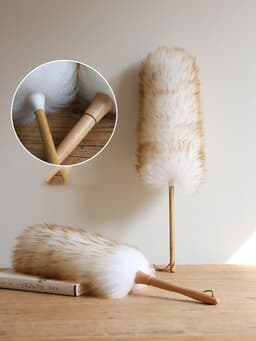image-Premium Round Feather Dust Duster – Reusable & Gentle Cleaning for