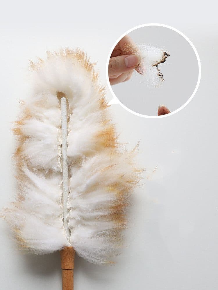 image-Premium Round Feather Dust Duster – Reusable & Gentle Cleaning for