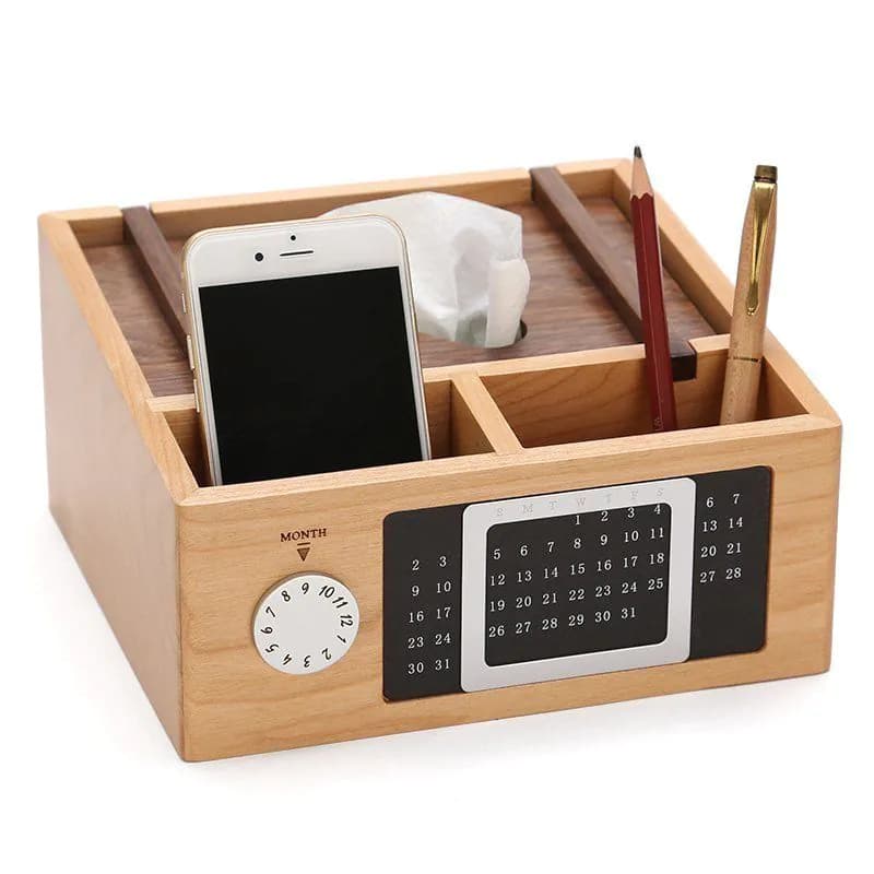 image-Wooden Calendar Storage Box