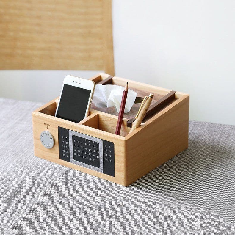 image-Wooden Calendar Storage Box