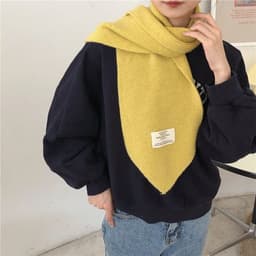image-Pure Color Knitted All-match Cute Multifunctional Scarf